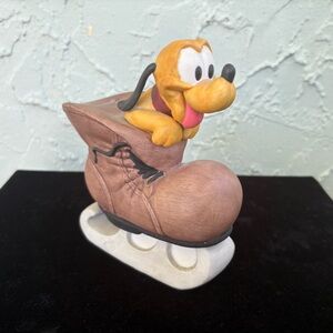 DISNEY Vintage Rare Baby Pluto Inside Boot/Shoe Ceramic Coin Bank